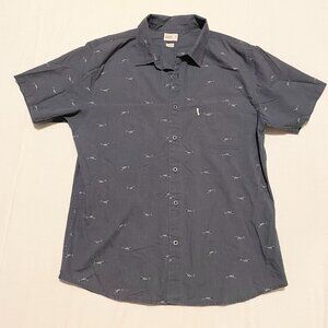 Walker Refinery Shark Print Button Up Shirt Mens Size Large